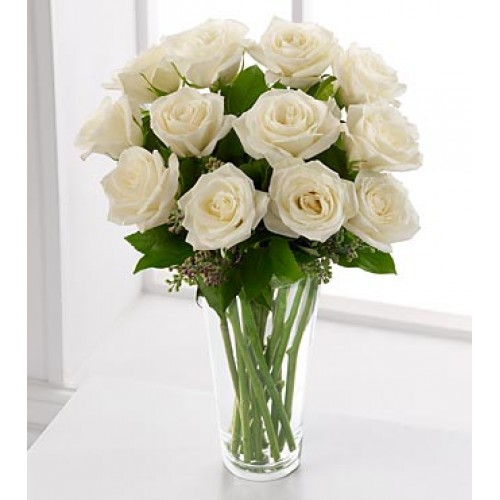 SUE-Dozen White Roses