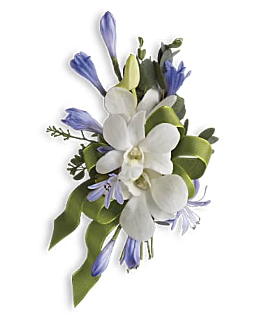 TELE-Blue and White Elegance Corsage