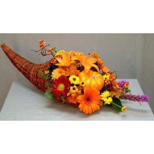 sue-Thanksgiving Cornucopia Bouquet